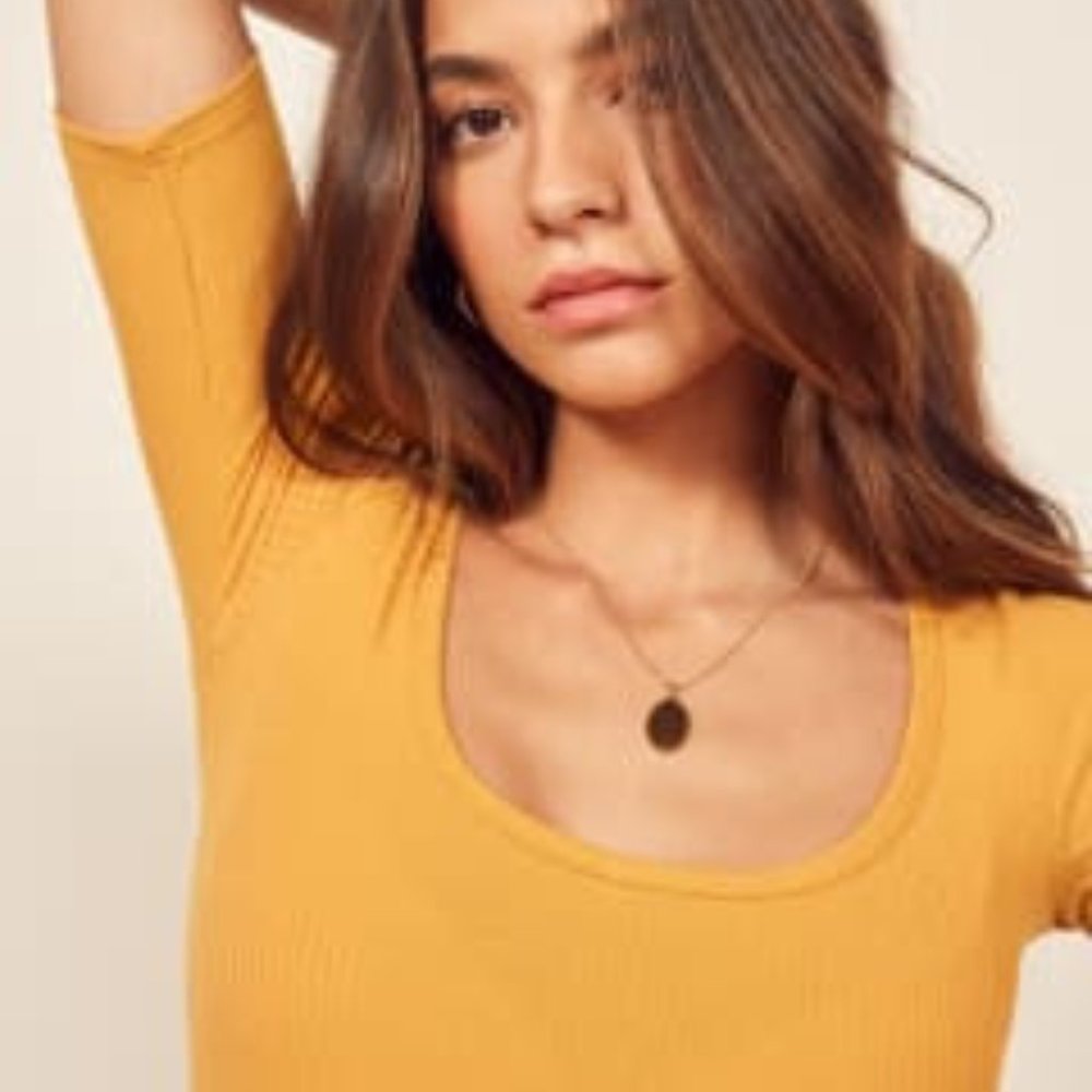 NEW Reformation Delia Top in Sunflower